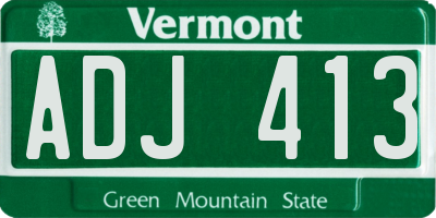 VT license plate ADJ413