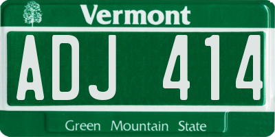 VT license plate ADJ414