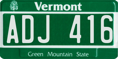VT license plate ADJ416
