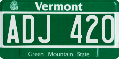 VT license plate ADJ420