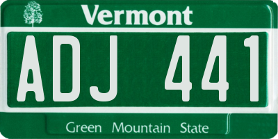 VT license plate ADJ441