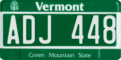 VT license plate ADJ448