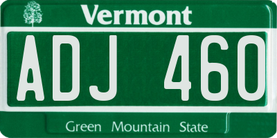 VT license plate ADJ460