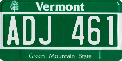 VT license plate ADJ461