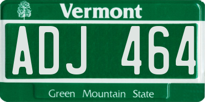 VT license plate ADJ464