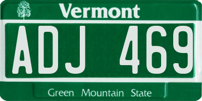 VT license plate ADJ469