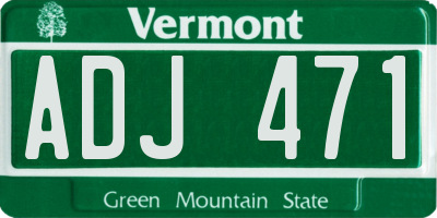 VT license plate ADJ471