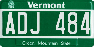 VT license plate ADJ484