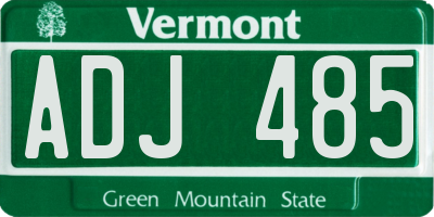 VT license plate ADJ485