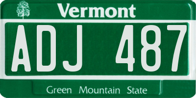 VT license plate ADJ487