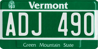 VT license plate ADJ490