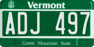 VT license plate ADJ497
