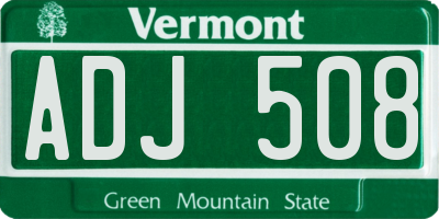 VT license plate ADJ508