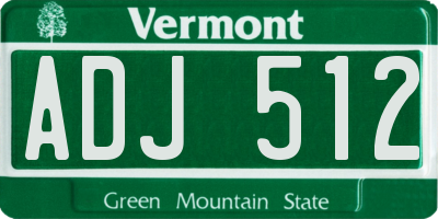 VT license plate ADJ512