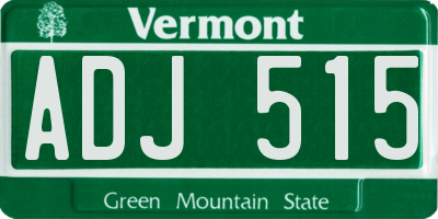 VT license plate ADJ515