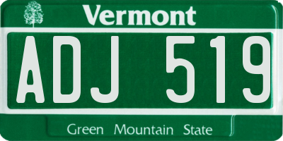 VT license plate ADJ519