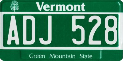 VT license plate ADJ528