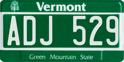 VT license plate ADJ529