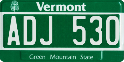 VT license plate ADJ530