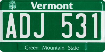 VT license plate ADJ531