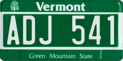 VT license plate ADJ541