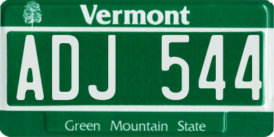 VT license plate ADJ544