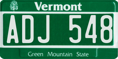 VT license plate ADJ548