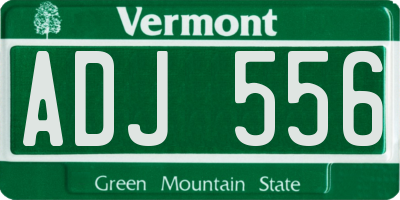 VT license plate ADJ556