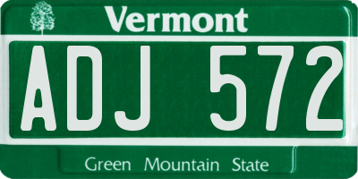 VT license plate ADJ572