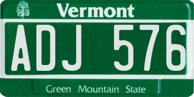 VT license plate ADJ576