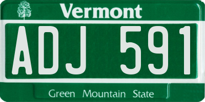 VT license plate ADJ591