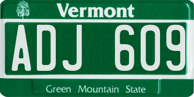 VT license plate ADJ609