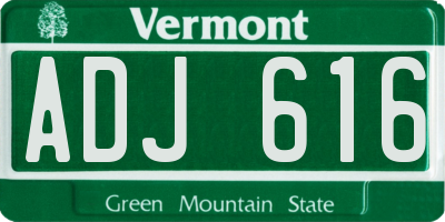 VT license plate ADJ616