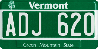 VT license plate ADJ620