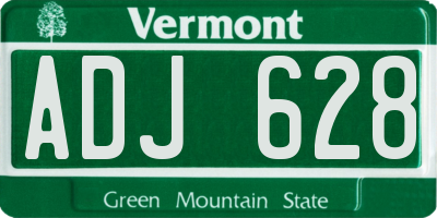 VT license plate ADJ628