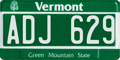 VT license plate ADJ629