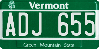 VT license plate ADJ655