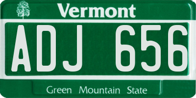 VT license plate ADJ656