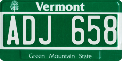VT license plate ADJ658