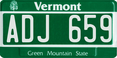 VT license plate ADJ659