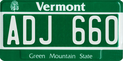 VT license plate ADJ660