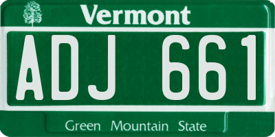 VT license plate ADJ661