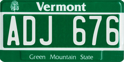 VT license plate ADJ676