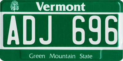 VT license plate ADJ696