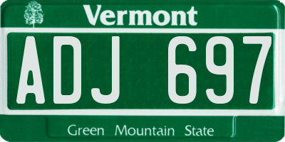 VT license plate ADJ697