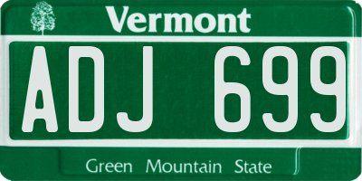 VT license plate ADJ699