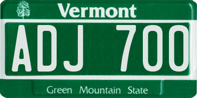 VT license plate ADJ700