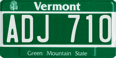 VT license plate ADJ710