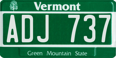 VT license plate ADJ737