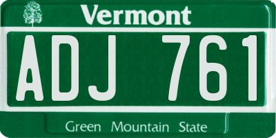 VT license plate ADJ761